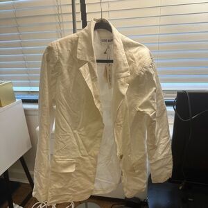 Steve Madden white linen blazer size xl